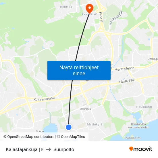 Kalastajankuja | 🏫 to Suurpelto map