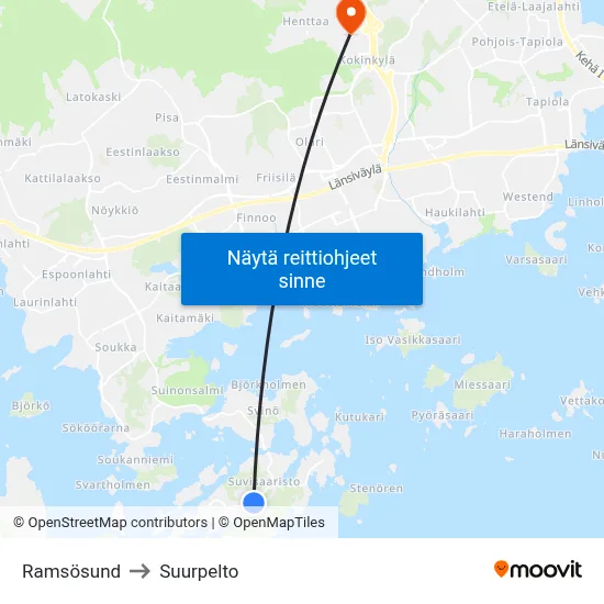 Ramsösund to Suurpelto map