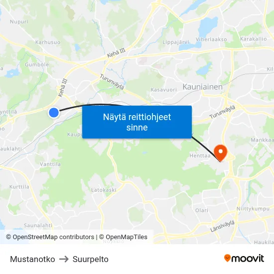 Mustanotko to Suurpelto map