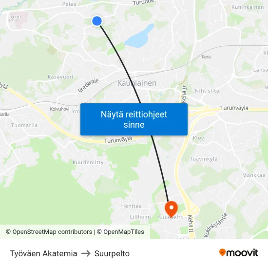 Työväen Akatemia to Suurpelto map