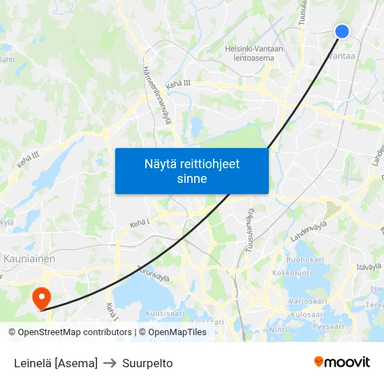 Leinelä [Asema] to Suurpelto map