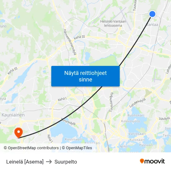 Leinelä [Asema] to Suurpelto map