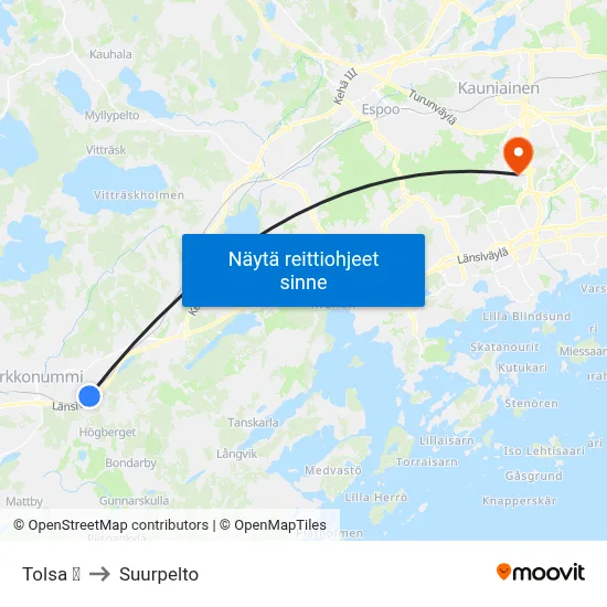 Tolsa 🚆 to Suurpelto map
