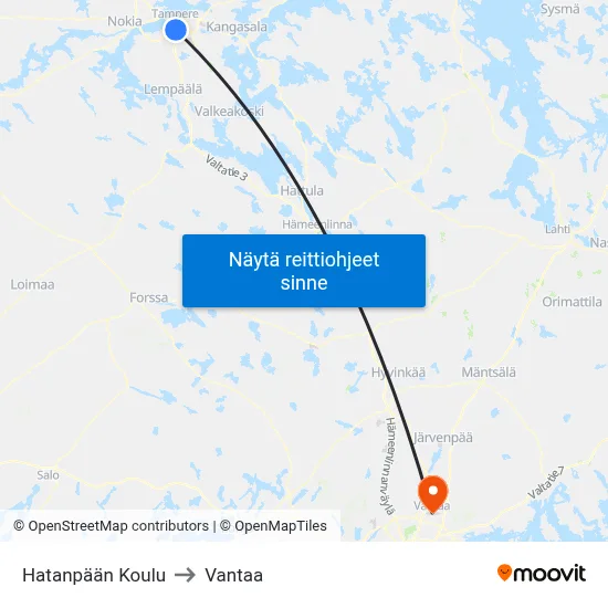 Hatanpään Koulu to Vantaa map