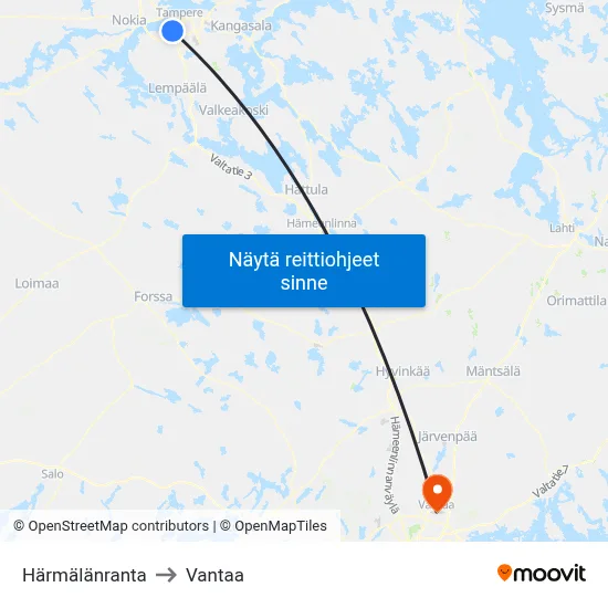 Härmälänranta to Vantaa map