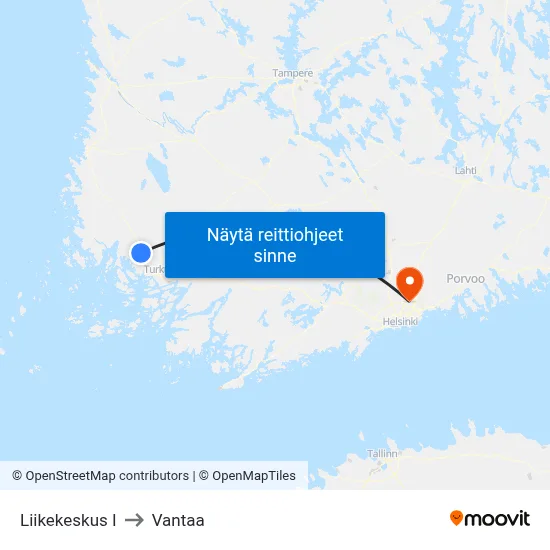 Liikekeskus I to Vantaa map