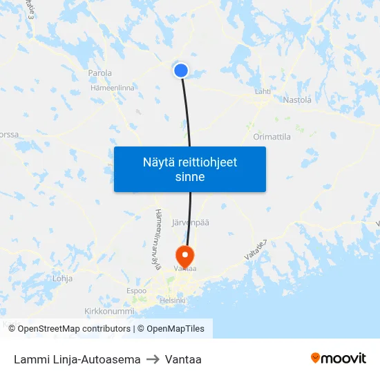 Lammi Linja-Autoasema to Vantaa map