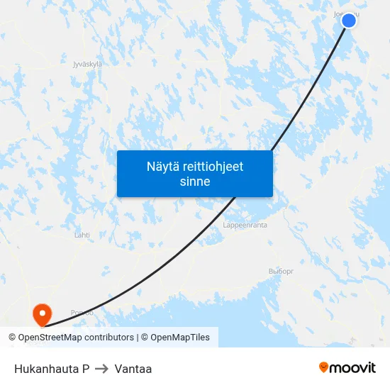 Hukanhauta P to Vantaa map