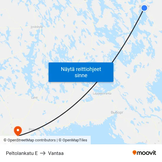 Peltolankatu E to Vantaa map