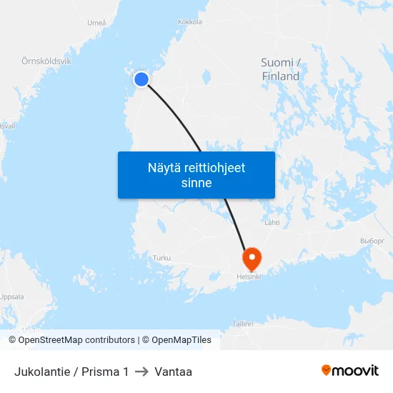 Jukolantie / Prisma 1 to Vantaa map