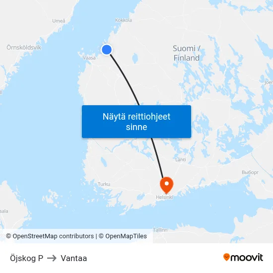 Öjskog P to Vantaa map