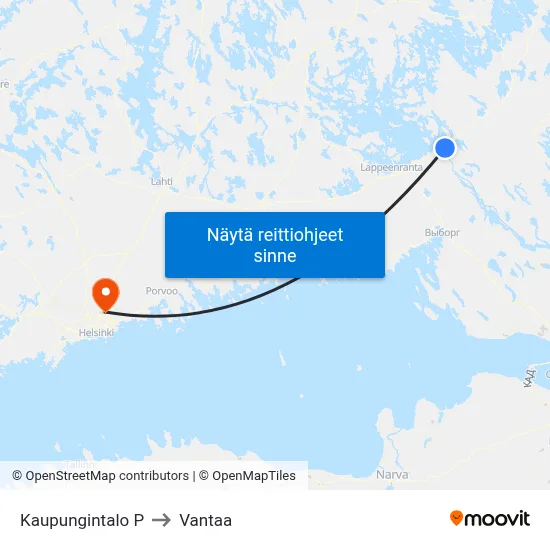 Kaupungintalo P to Vantaa map