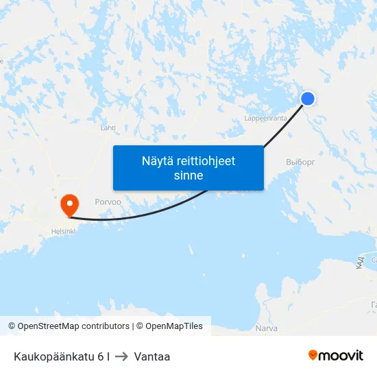 Kaukopäänkatu 6 I to Vantaa map