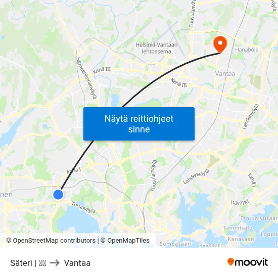 Säteri | 🏢🌳 to Vantaa map