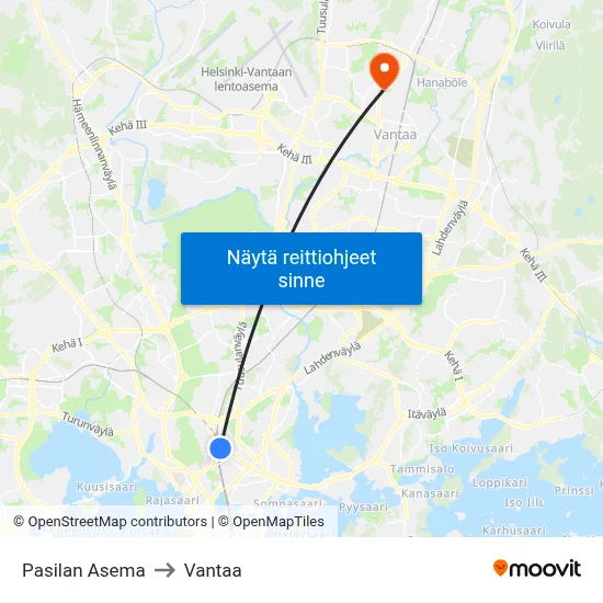 Pasilan Asema | 🚆🛍🏨 to Vantaa map