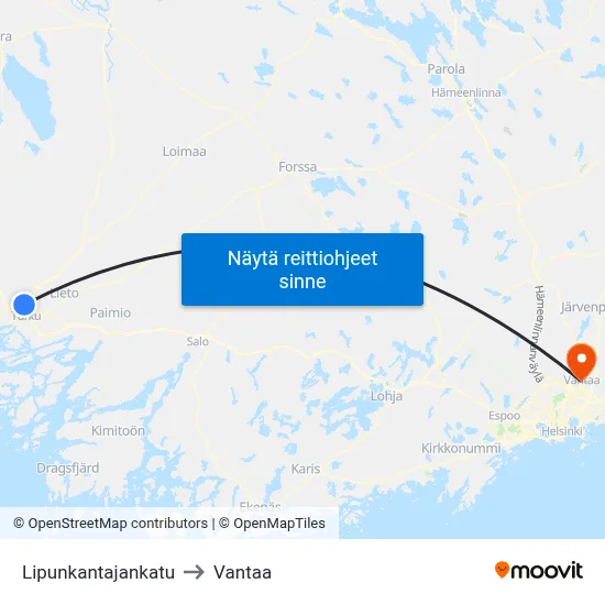 Lipunkantajankatu to Vantaa map