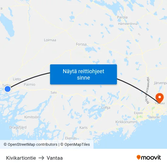 Kivikartiontie to Vantaa map