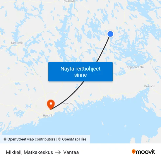 Mikkeli, Matkakeskus to Vantaa map