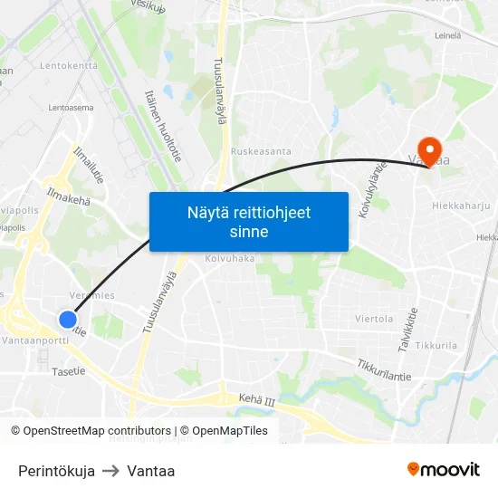 Perintökuja to Vantaa map