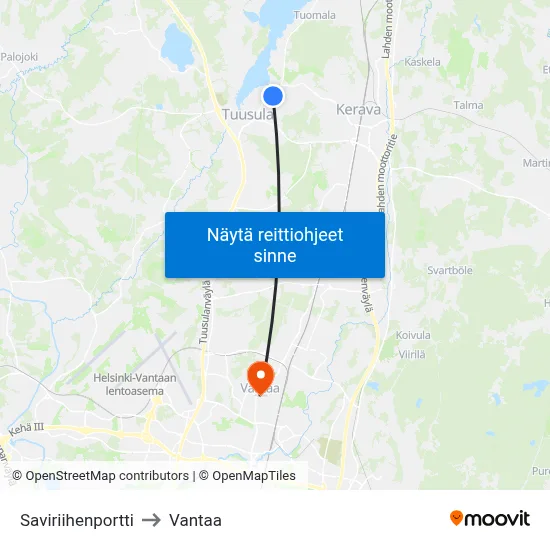 Saviriihenportti to Vantaa map