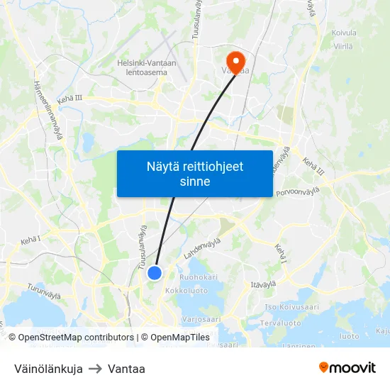 Väinölänkuja to Vantaa map