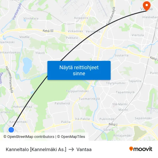 Kanneltalo [Kannelmäki As.] to Vantaa map