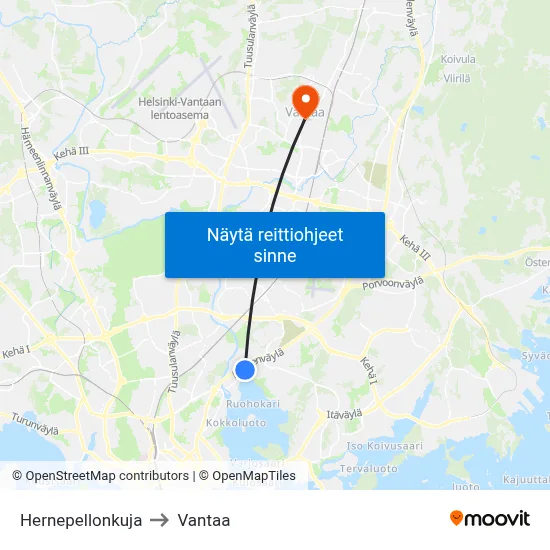 Hernepellonkuja to Vantaa map