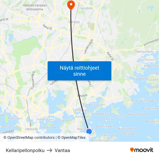 Kellaripellonpolku to Vantaa map