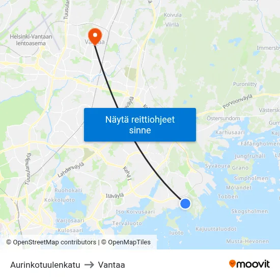 Aurinkotuulenkatu to Vantaa map