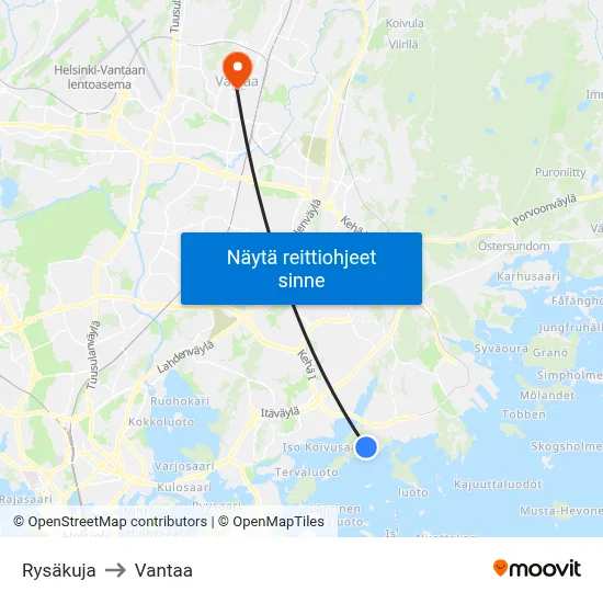 Rysäkuja to Vantaa map