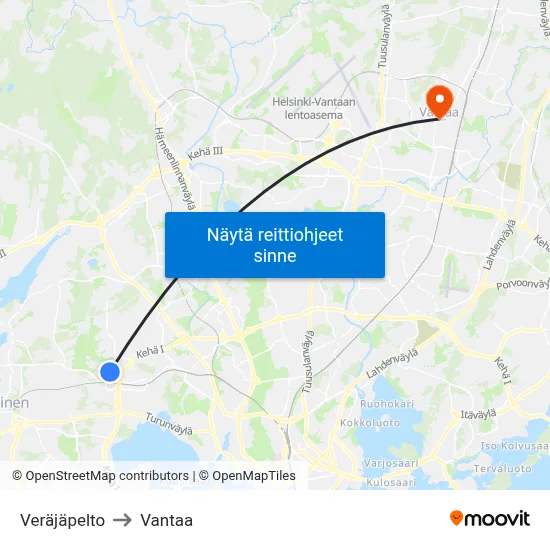 Veräjäpelto to Vantaa map