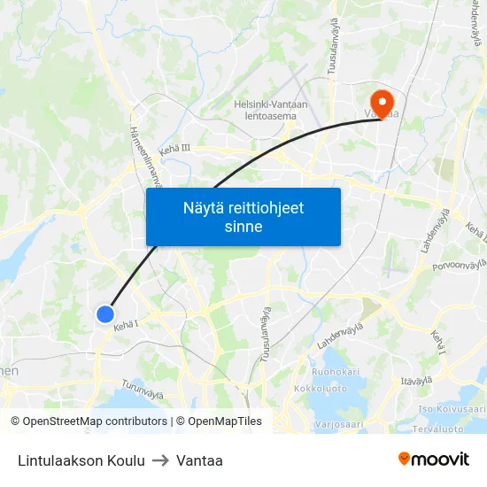 Lintulaakson Koulu to Vantaa map