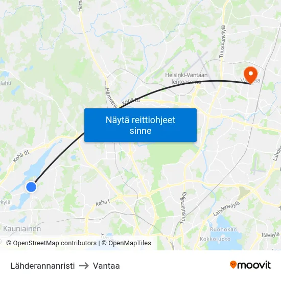 Lähderannanristi to Vantaa map