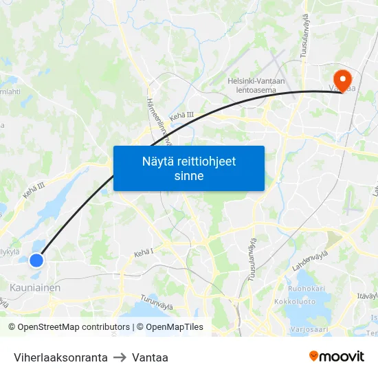 Viherlaaksonranta to Vantaa map