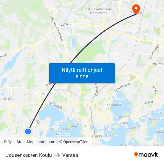Jousenkaaren Koulu to Vantaa map