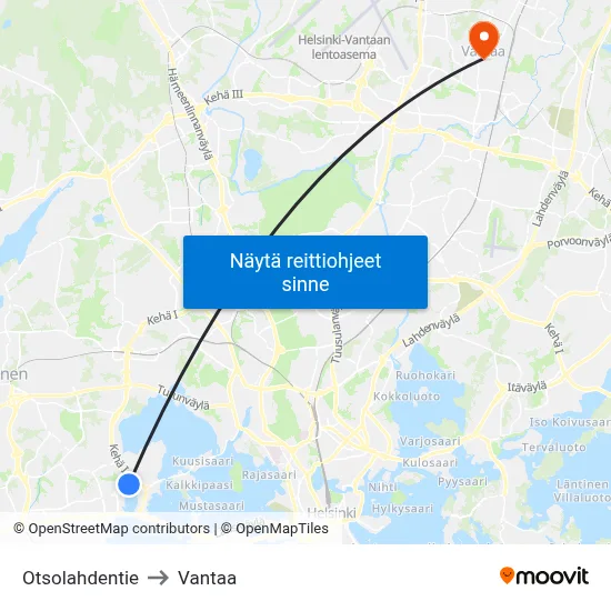 Otsolahdentie to Vantaa map
