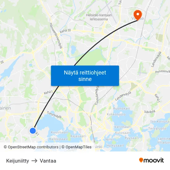 Keijuniitty to Vantaa map