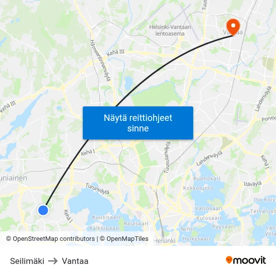 Seilimäki to Vantaa map