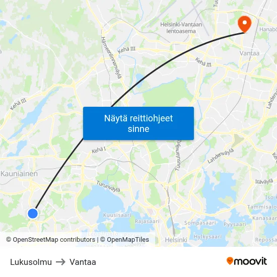 Lukusolmu to Vantaa map