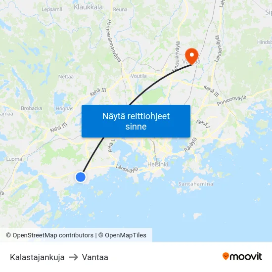Kalastajankuja to Vantaa map
