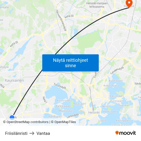 Friisilänristi to Vantaa map