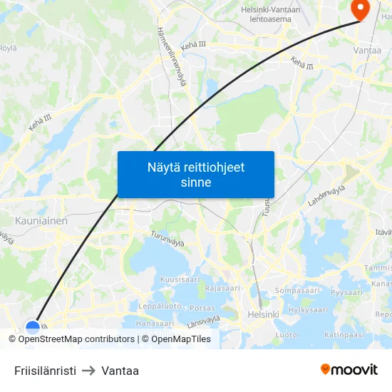 Friisilänristi to Vantaa map