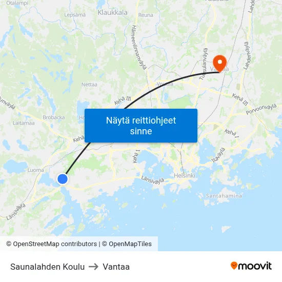Saunalahden Koulu to Vantaa map