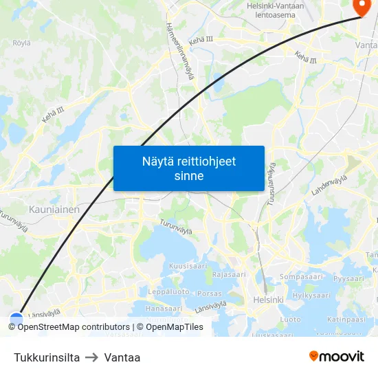 Tukkurinsilta to Vantaa map