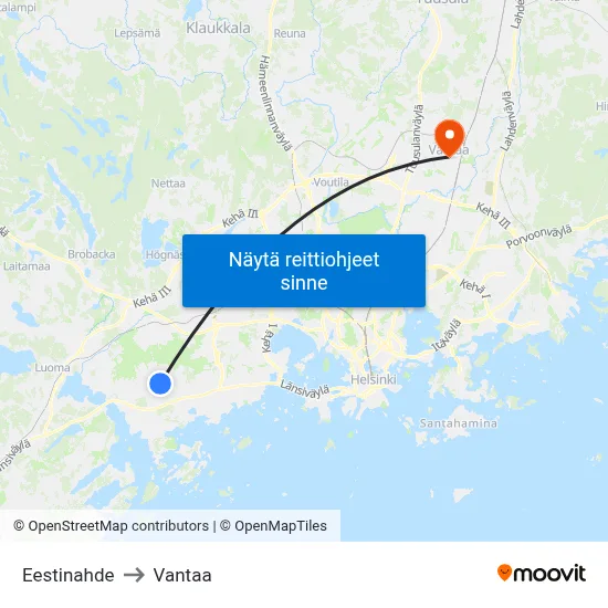 Eestinahde to Vantaa map