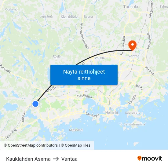 Kauklahden Asema to Vantaa map