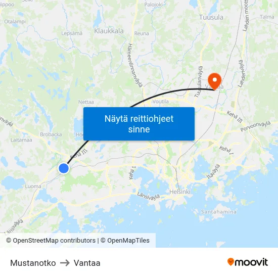 Mustanotko to Vantaa map