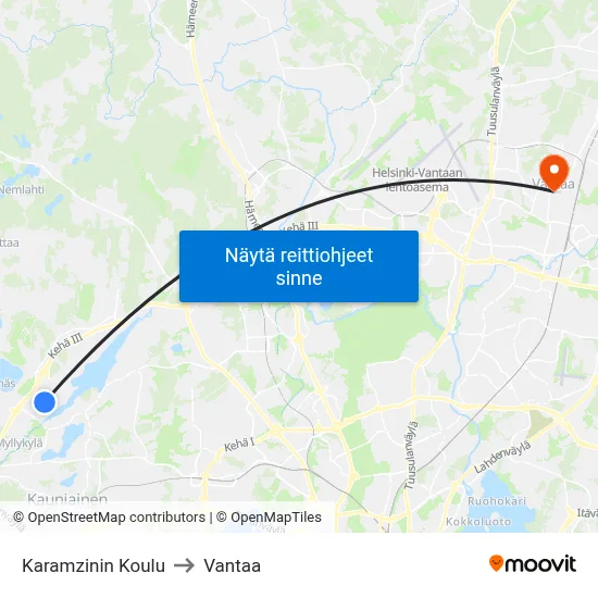 Karamzinin Koulu to Vantaa map