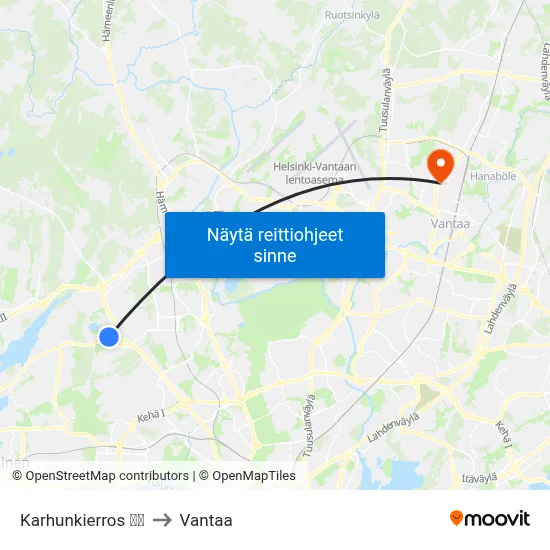 Karhunkierros | 🎒⛳ to Vantaa map
