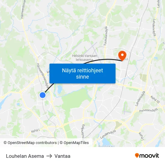Louhelan Asema to Vantaa map